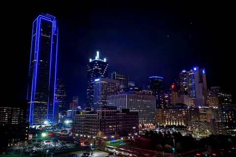 view of dallas at night