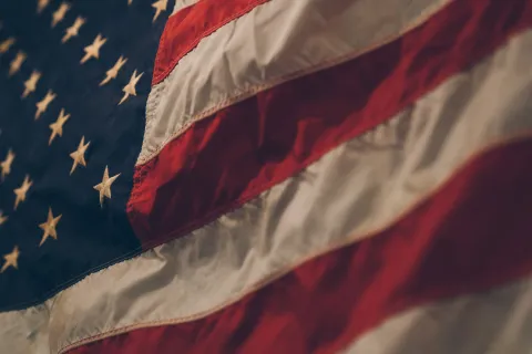 a red and white flag