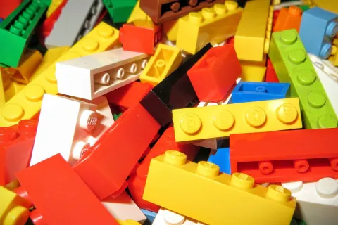 a pile of colorful blocks