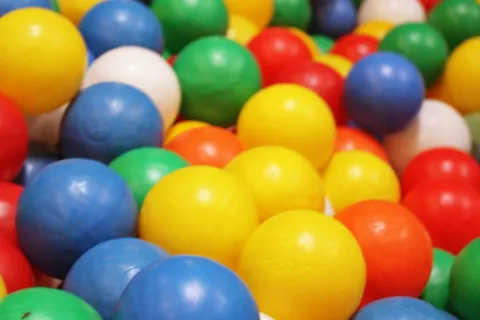a pile of colorful balls