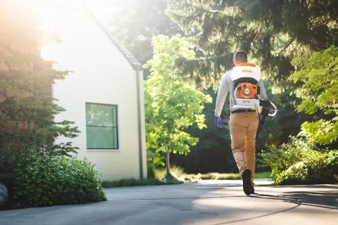 a man walking down a street