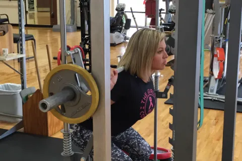 a person working out in a gym