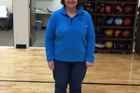 a person standing in a room