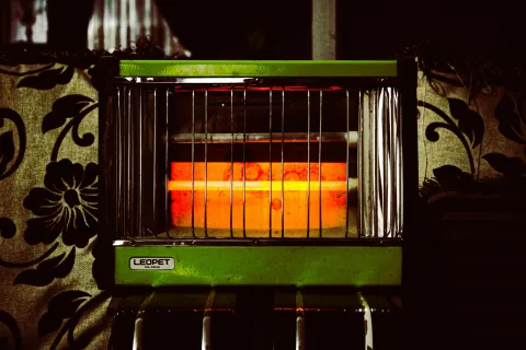 Glowing furnace heater warming a Lawrenceville, GA home during the cold season.