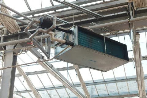 HVAC ductwork system being inspected during spring maintenance in Lawrenceville GA