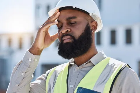 a man wearing a safety vest