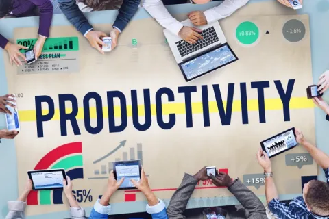 a group of people at an office