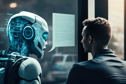 a man looking at a computer screen