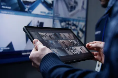 a person holding a tablet