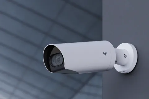a verkada commercial security camera mounted to a commercial building