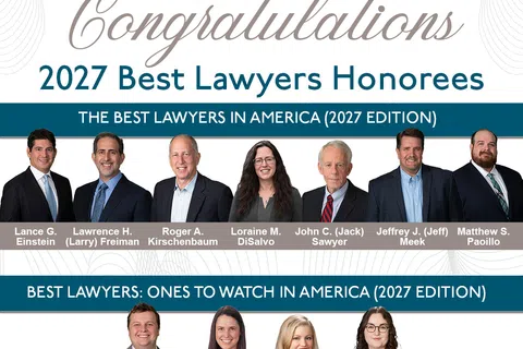 MendenFreiman congratulates 2027 Best Lawyers Honorees and Ones to Watch in America with portraits and names.