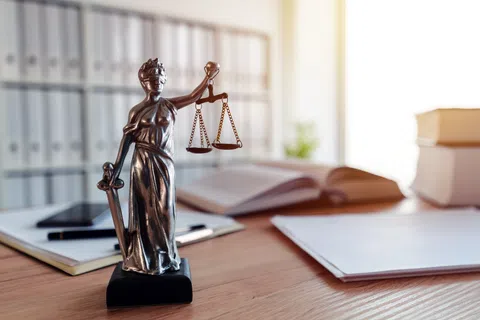 a statue on a desk