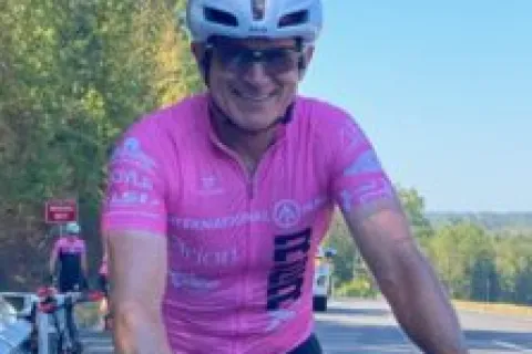 a man riding a bicycle
