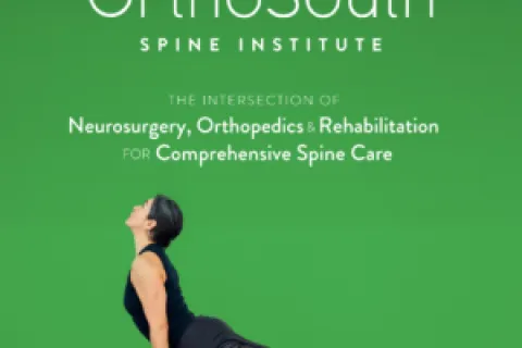 Yoga practice enhancing spine health at OrthoSouth Spine Institute with a focus on rehabilitation and care.