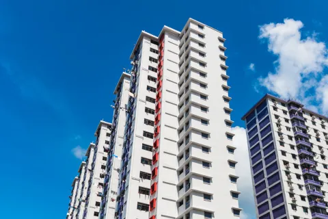 a few tall buildings