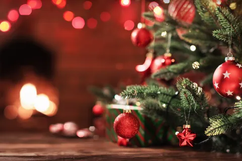 a christmas tree with ornaments