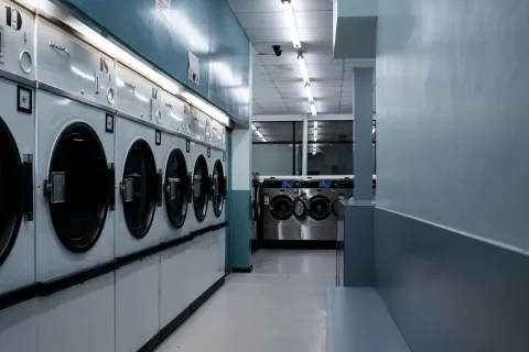 a row of washing machines