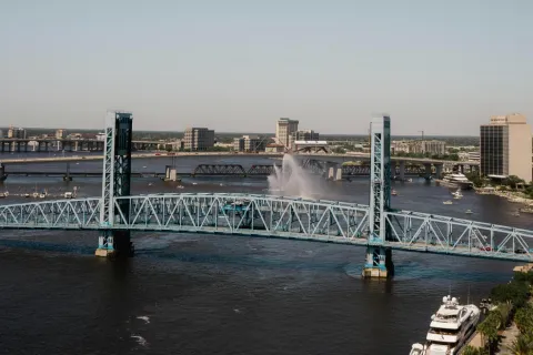 a bridge over a body of water