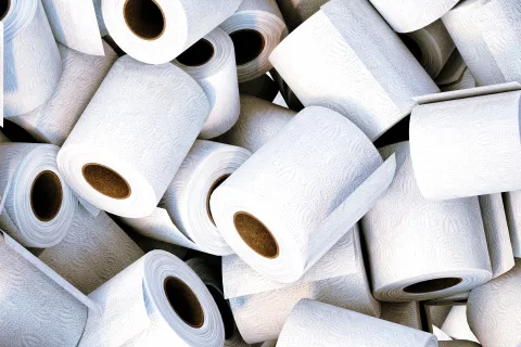 a pile of white rolls