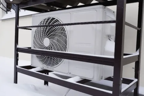 a fan on a shelf