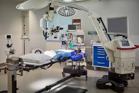 a room with medical equipment