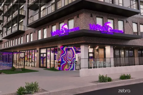 a building with graffiti on the exterior