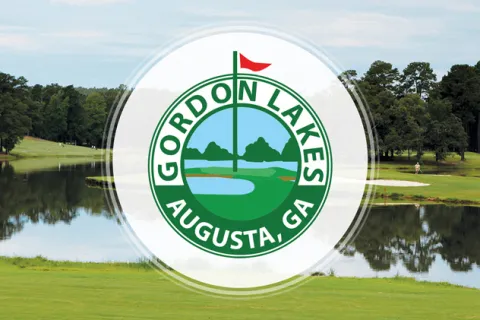 a sign on a golf course