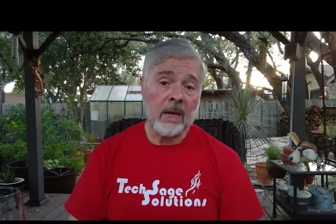 a man in a red shirt