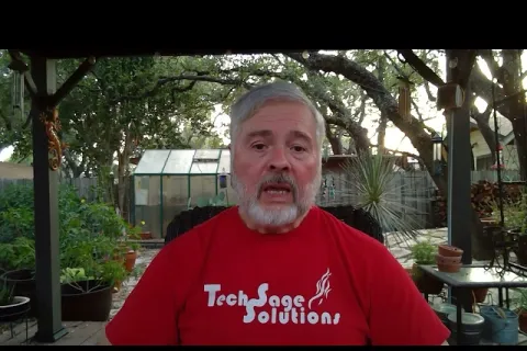 a man in a red shirt