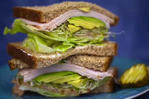 a plate of sandwiches