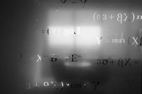 computer screen with equations