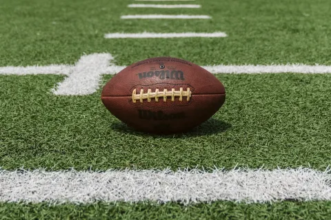 a football on a football field