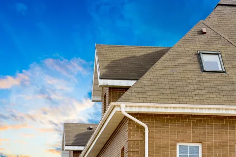 a house with a blue sky