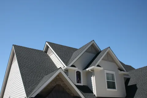 a house with a blue sky