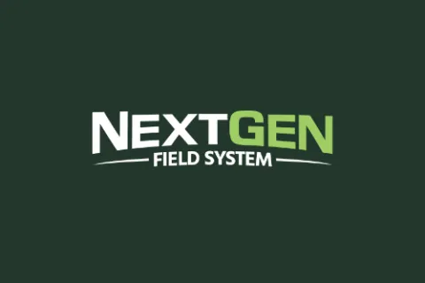 NextGen Field System logo with white and green text on a dark green background.