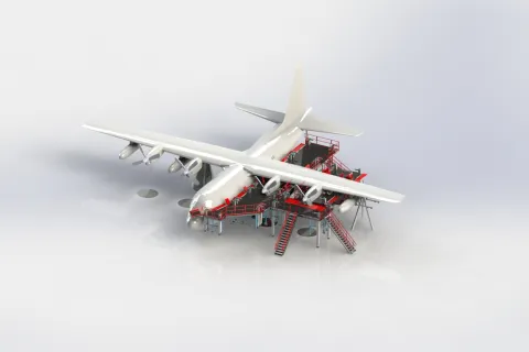 a small airplane flying