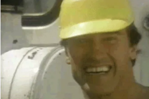 a person wearing a hard hat