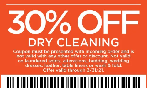 30% Off Dry Cleaning Offer