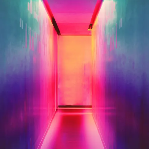 a red light in a dark room