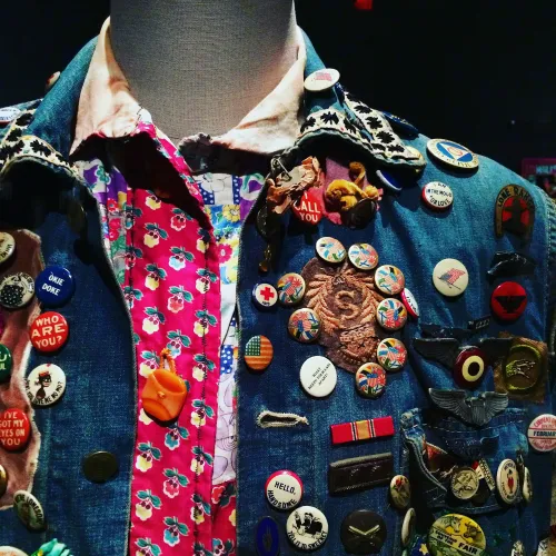 a man wearing a colorful jacket