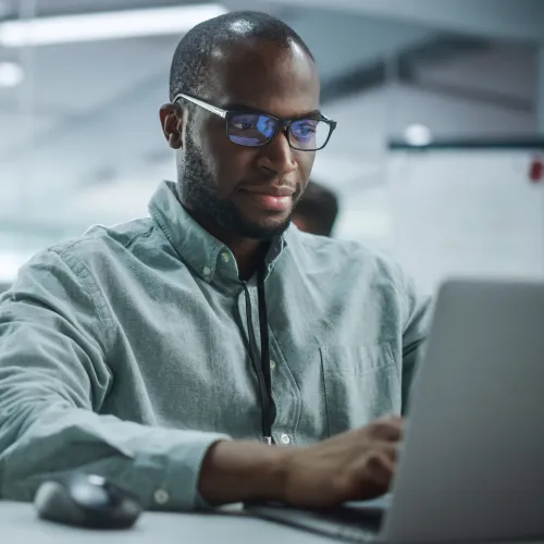 a man working on a laptop