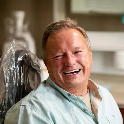 a man smiling