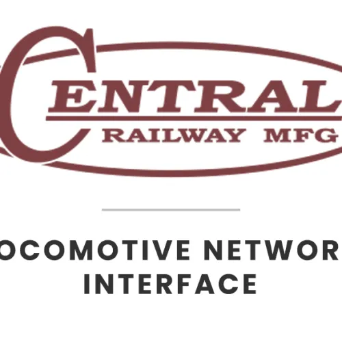 Central Railway MFG logo with locomotive network interface text below on white background
