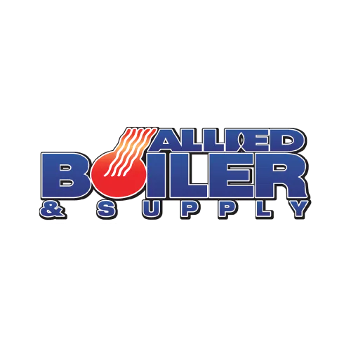 Allied Boiler & Supply logo with stylized red boiler icon and blue bold lettering.