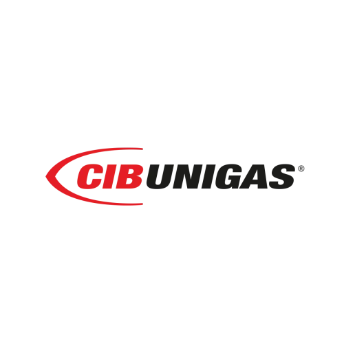 CIB Unigas logo with red and black text and a red swoosh on a white background