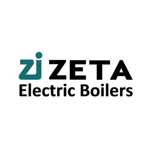 Logo of Zeta Electric Boilers with stylized letters and teal and black color scheme