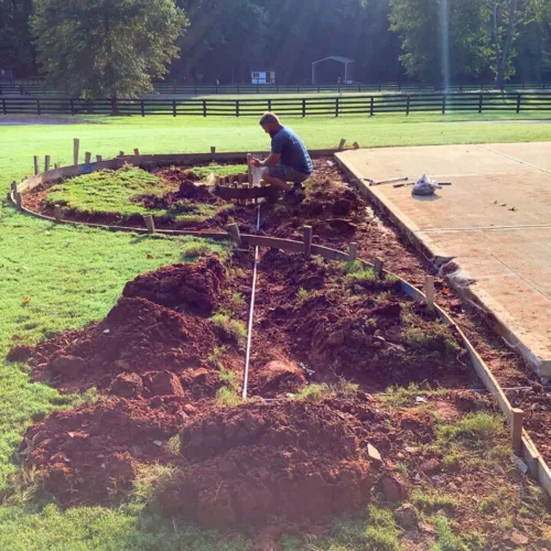 a person working in a garden