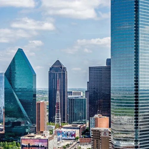 a city with tall buildings