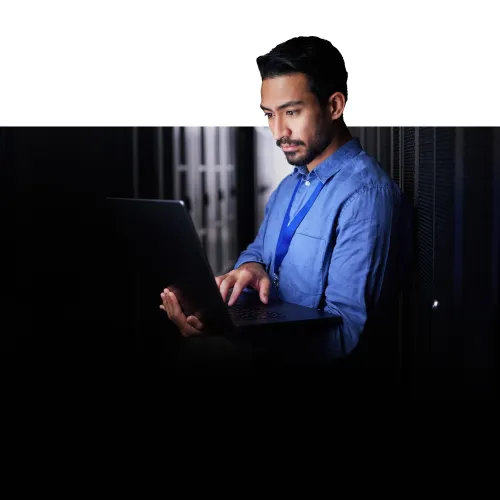 a man working on his laptop