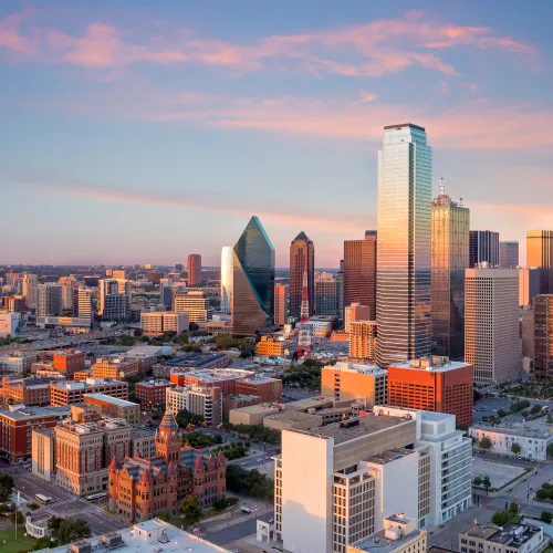 a city with tall buildings